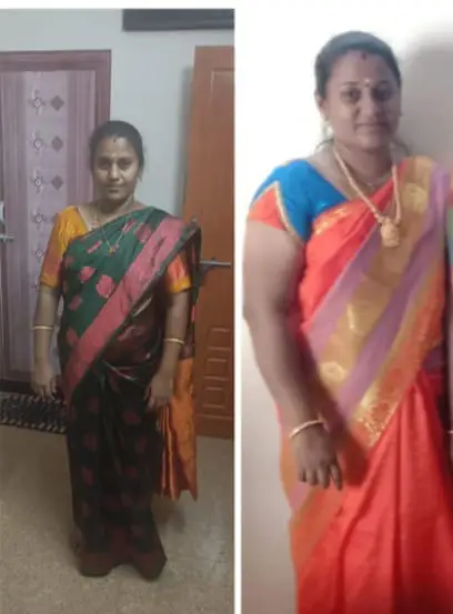 Ms. Menagha before and after transformation