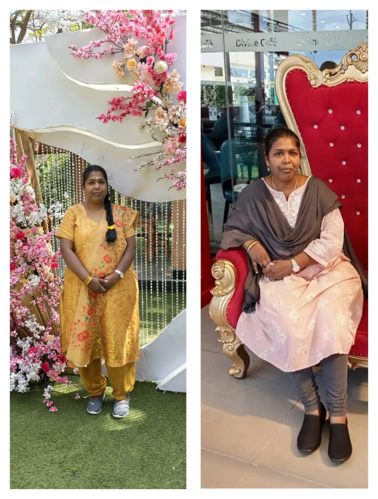 Ms. Menagha before and after transformation